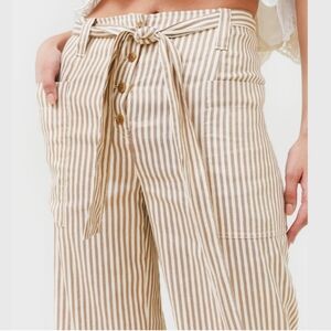 Tory Burch Gabriela Striped Tan Women's Pants